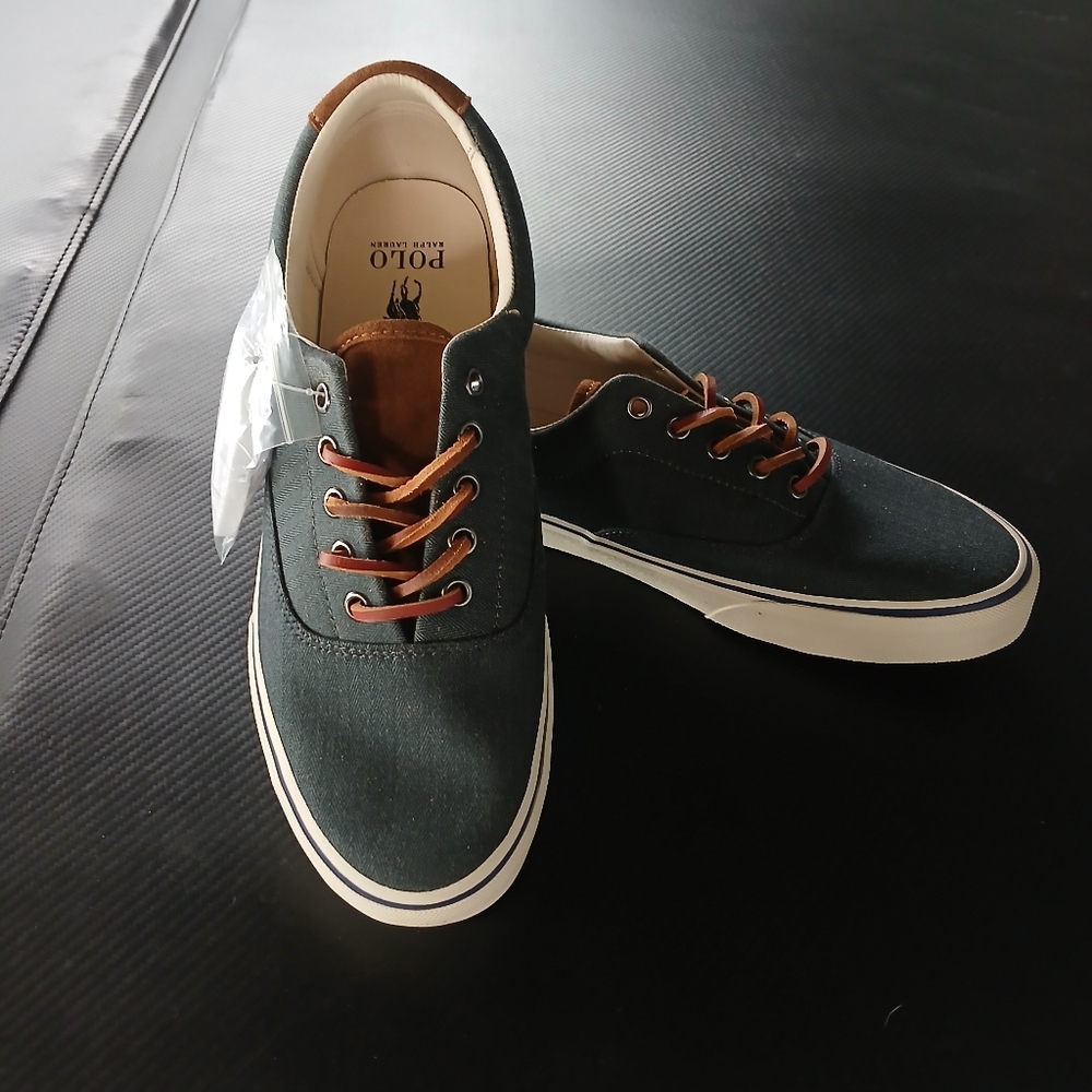 NWB, Polo by Ralph Lauren Men's Canvas Sneakers. Sz. 10.5